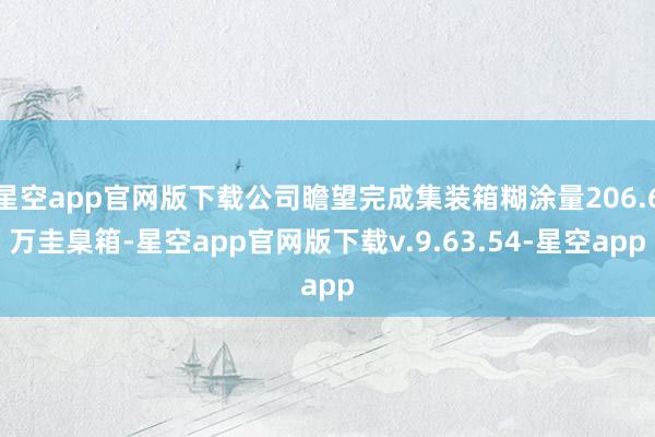 星空app官网版下载公司瞻望完成集装箱糊涂量206.6万圭臬箱-星空app官网版下载v.9.63.54-星空app