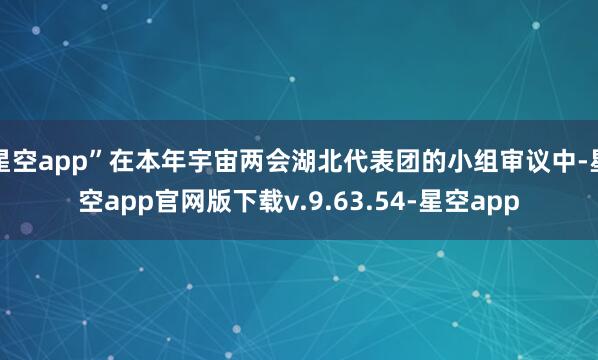 星空app”在本年宇宙两会湖北代表团的小组审议中-星空app官网版下载v.9.63.54-星空app
