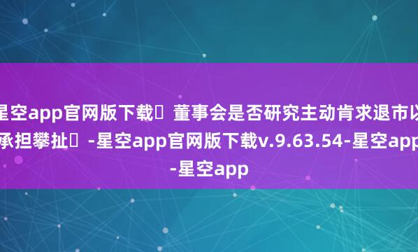 星空app官网版下载‌董事会是否研究主动肯求退市以承担攀扯‌-星空app官网版下载v.9.63.54-星空app