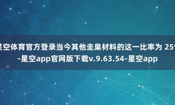 星空体育官方登录当今其他圭臬材料的这一比率为 25%-星空app官网版下载v.9.63.54-星空app
