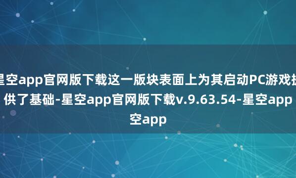 星空app官网版下载这一版块表面上为其启动PC游戏提供了基础-星空app官网版下载v.9.63.54-星空app