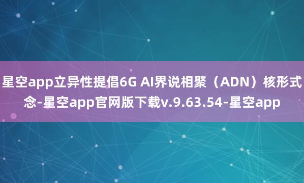 星空app立异性提倡6G AI界说相聚（ADN）核形式念-星空app官网版下载v.9.63.54-星空app