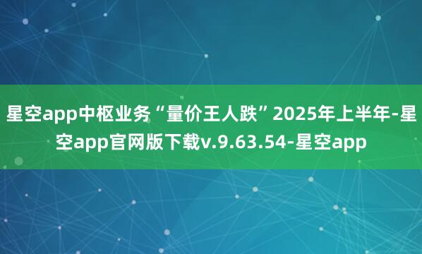 星空app中枢业务“量价王人跌”　　2025年上半年-星空app官网版下载v.9.63.54-星空app