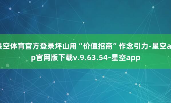 星空体育官方登录坪山用“价值招商”作念引力-星空app官网版下载v.9.63.54-星空app